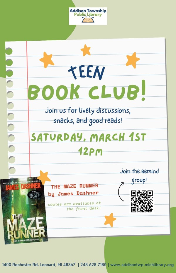 Teen Book Club March 2025